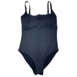 Sea Level NWT Scallop Square Neck Bralette One Piece swimsuit 8 M Black Size M Photo 2