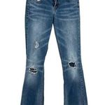 Silver Jeans SILVER SUKI MID BOOT Distressed destroyed zipper button blue Jeans Size 27 x 33 Photo 0