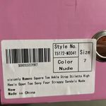 vivianly Women'S Square Toe Strappy Heels Sandal Ankle Size 7 Nude Tan Photo 6