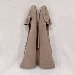 Neiman Marcus  Tan Suede Scalloped Ballet Flats with Ruched Bow Detail Size 7 Photo 6