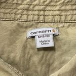 Carhartt  Womens Brown Duck Short Sleeve Top Blouse Button Down Size Medium 8-10 Photo 5