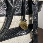 Brahmin Brahman Vivian black-and-white stripe Croc-Embossed Women's Bag Photo 2