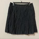 Garnet Hill  Black Metallic A Line Mini Skirt Womens 8 Dark Academia Crepe Fall Photo 4