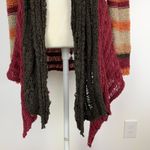 Ethyl M Long Sweater Cardigan Rust Orange burgundy Size M Photo 3