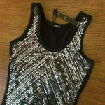 New with Tags Sequin Bodycon Mini Tube Dress Size Medium Party Date Night Disco Silver Photo 5