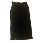 Chaus Velvet Front Slit Skirt Black Size 6 Photo 5