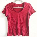 Champion Tee Dark Red Women’s Favorite V Neck Sz S EUC Trendy Sporty Top Photo 0