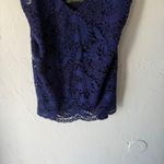ZARA Woman Navy Blue Lace Camisole Tank Top V-Neck Whimsigoth Fairy Photo 3