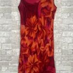 Karen Kane Red and Orange Sheath Midi Dress V-neck Sleeveless Photo 0