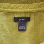 Aerie Highlighter Yellow Embroidered Eyelet Woven Cotton Blouse Size Medium Photo 4