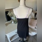 Dolls Kill Madrag black ribbed babydoll pink strap mini slip dress nighty pjs small Photo 3