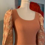 On Twelfth  12th Fitted Puff Textured Sleeve Blush Pink Pullover Sweater Size M Photo 1