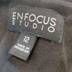 Enfocus Studio  Blue Metallic Black Dress Size 12 Cocktail Party Wedding Guest Photo 4