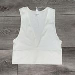 Urban Outfitters Cutest Cream / White Deep V Neck Sleeveless Crop Top Photo 0