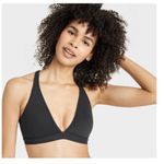 All In Motion Women's Everyday Soft Light Support Triangle Sports Bra - ™ Black  Moisture Wicking, Quick Drying, Adjustable Straps Photo 0