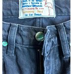 Free People Sandrine Rose Los Angeles black wide leg embroidered jeans size 24 Fray Hem Photo 5