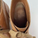 Lucky Brand Tan Cognac Norice Leather Wedge Ankle Lace Up Booties 7 1/2 Photo 5