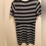 Theory Black & White Cherry Lace Print Striped T-Shirt Mini Dress Size Medium Photo 7