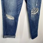 Abercrombie & Fitch Abercrombie Dark Wash Distressed Button Fly Mom Denim Jeans Womens Size 4/27 Photo 3