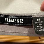 Elementz Y2K gray stretchy mesh ruffle stripe shiny bling top stretchy Photo 6