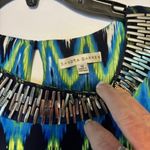 Sandra Darren  Dress Blue Green Sheath Sleeveless Embellished Key Hole Stretch 12 Photo 4