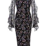 ALEX PERRY LIBERTY PAINTED FRENCH FLORAL LACE DRESS size 4 Black Photo 1