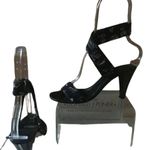 Donald Pliner Couture Sandal Shoe Crepe Elastic Ankle Wrap B&W $240 Leather Black Size 8 Photo 1