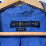 Ralph Lauren Linen Button Up Shirt Size Medium Large Women’s Top Blue Oversized Photo 2