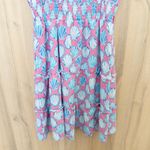 Simply Southern  Womens Dress Size M Pink Blue Shell Print Beachy Coastal Resort Photo 2