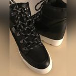 Madden Girl  women black leather platform wedge Negan sneakers US 7 Photo 5