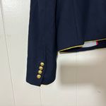 J.Crew Lady Jacket, Navy Wool With Ruffles Size 6 Style F6066 Photo 4