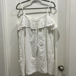 Talori White Eyelet Ruffled Mini Dress Sz M Size M Photo 6