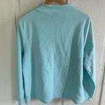 Talbots Fleece Light Baby Blue Long Sleeve Crewneck Casual Pastel Shirt Photo 4