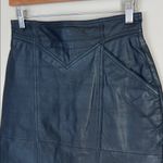 Vintage Genuine 100% Leather Midi Skirt Pencil 80s 90s Biker‎ Size 6 Black Photo 1