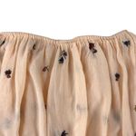 Free People  Wild Flowers Embroidery Blouse Sz S Cream Crepe Boho Western Gypsy Photo 7