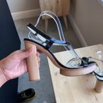 Bettye Muller  patent leather black platform formal prom quince wedding size 8.5 Photo 5