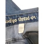 Indigo Thread Co.Embroidered Floral Denim Jeans Frayed Hem Ankle Flowers Sz 16 Blue Photo 4