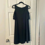 Zeagoo Stretchy Women’s Black Cold Shoulder Criss Cross Straps‎ Flowing Shirt XL to 1X Photo 1