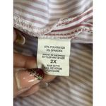 Notations Button Up Striped Long Sleeve Chiffon Blouse Pocket Size 2XL Mauve/Wh Photo 5