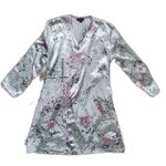 Jones New York Robe Tank Pant Pajama 3pc Set Women Medium Floral Leopard Photo 2