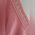 Sweet Claire Modcloth Dusty Rose Salmon Pink Ruffle Deep V-Neck Lightweight Dress Large Photo 5