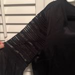 Elie Tahari  black silk lace tunic top scoop neck full sleeve $350 XL Photo 2