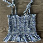 Brave Soul Blue floral smocked top Photo 0