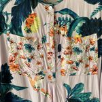 Fig & Flower Gorgeous Lavender Tropic Floral Tunic w Pockets 1/2 Button down Sm Purple Photo 2