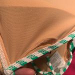 J. Crew Factory French Ruffle Stripped Bikini Top Green White Adjustable Size L Photo 4