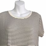 H&M Striped Crewneck Short Sleeve Tee Black Cream Medium Photo 4