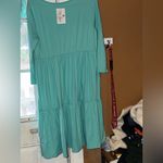 Reborn J  Aqua Long Sleeve Midi Dress Size Medium Colored Mint Photo 4
