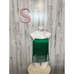 Sincerely Jules Fringe Halter Top and Skirt Set Women's Size small Green Photo 3
