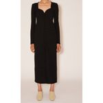 Anushka NANUSHKA Dana Black Cotton Tweed Knit Midi Dress Sweetheart Neck Size S Photo 3