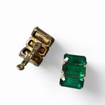 Vintage Lot Emerald Greens Gold Tone Earrings Photo 6